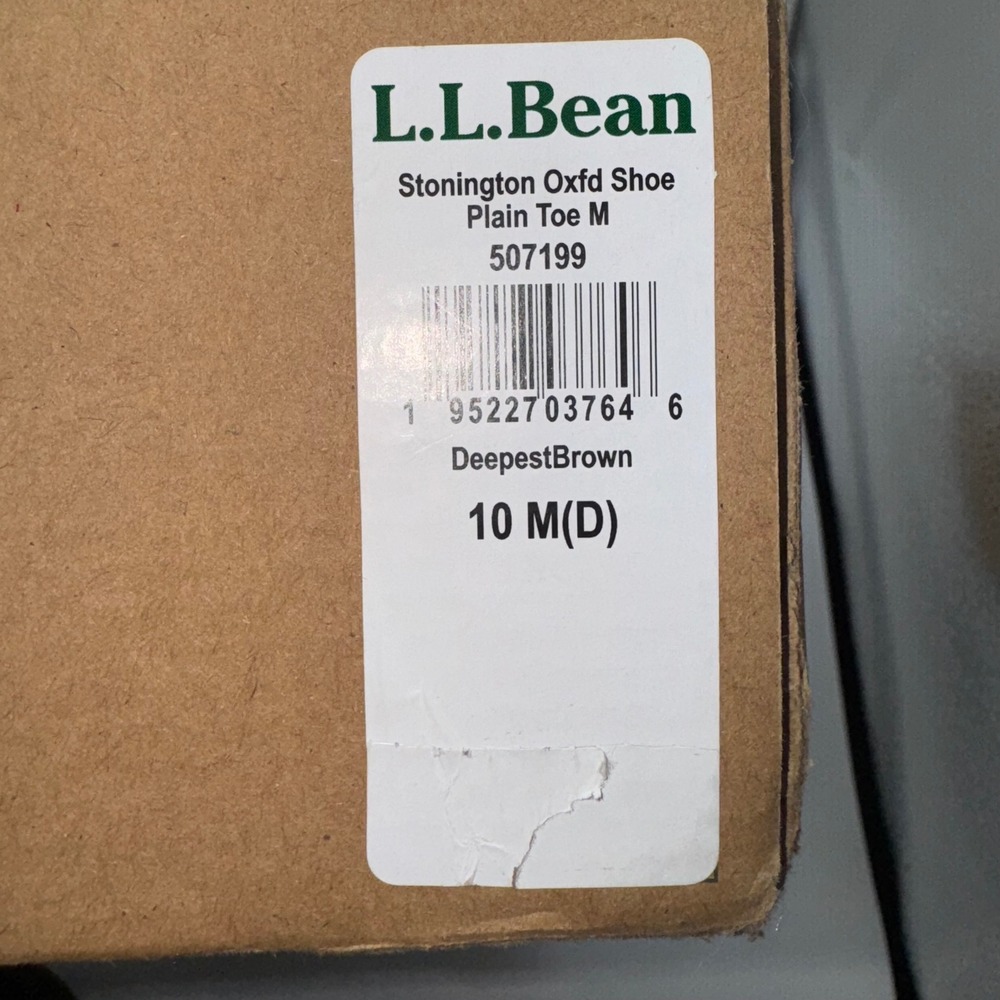 L.L. Bean Stonington Oxford Dress Shoes Round Plain Toe Deepest Brown Men's 10 M - Picture 12 of 13